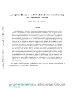 Asymptotic Theory of the Best-Choice Rerandomization using the
  Mahalanobis Distance
