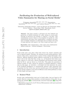 Facilitating the Production of Well-tailored Video Summaries for Sharing
  on Social Media