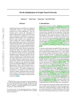 On the Initialization of Graph Neural Networks