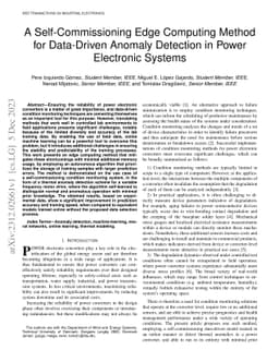A Self-Commissioning Edge Computing Method for Data-Driven Anomaly
  Detection in Power Electronic Systems