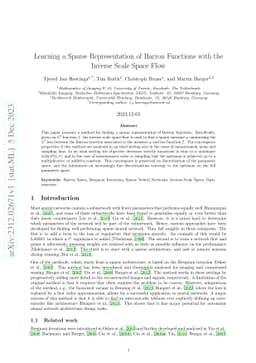 Learning a Sparse Representation of Barron Functions with the Inverse
  Scale Space Flow