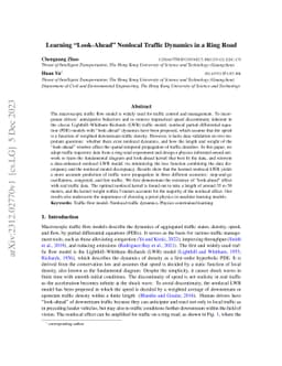 Learning "Look-Ahead" Nonlocal Traffic Dynamics in a Ring Road