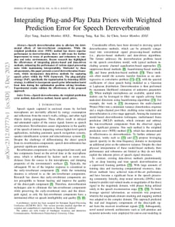 Integrating Plug-and-Play Data Priors with Weighted Prediction Error for
  Speech Dereverberation