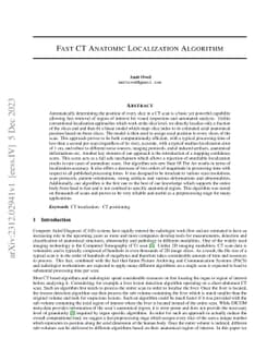Fast CT anatomic localization algorithm