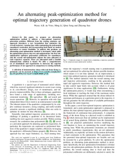An alternating peak-optimization method for optimal trajectory
  generation of quadrotor drones
