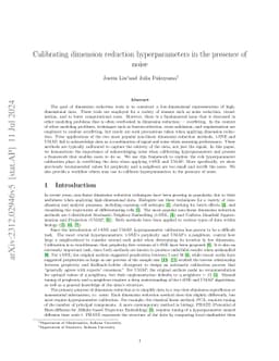 Calibrating dimension reduction hyperparameters in the presence of noise