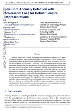 Few-Shot Anomaly Detection with Adversarial Loss for Robust Feature
  Representations