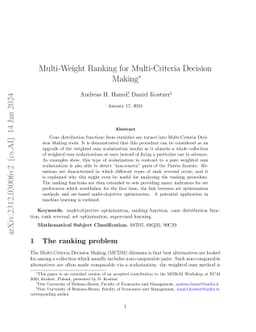 Multi-Weight Ranking for Multi-Criteria Decision Making