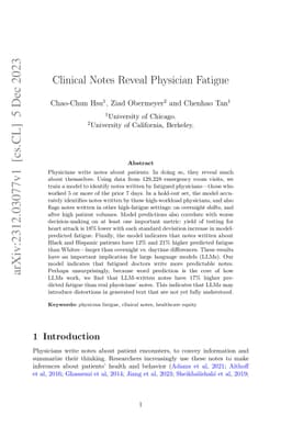 Clinical Notes Reveal Physician Fatigue