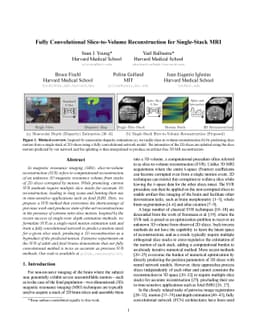 Fully Convolutional Slice-to-Volume Reconstruction for Single-Stack MRI
