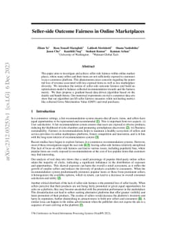 Seller-side Outcome Fairness in Online Marketplaces