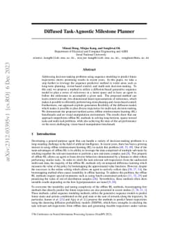 Diffused Task-Agnostic Milestone Planner