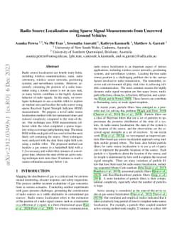 Radio Source Localization using Sparse Signal Measurements from Uncrewed
  Ground Vehicles