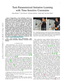 Task-Parameterized Imitation Learning with Time-Sensitive Constraints
