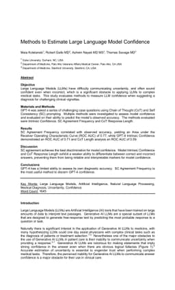 Methods to Estimate Large Language Model Confidence