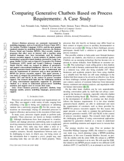 Comparing Generative Chatbots Based on Process Requirements