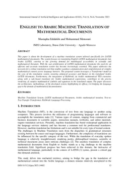 English to Arabic machine translation of mathematical documents