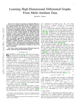 Learning High-Dimensional Differential Graphs From Multi-Attribute Data