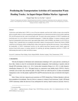 Predicting the Transportation Activities of Construction Waste Hauling
  Trucks: An Input-Output Hidden Markov Approach