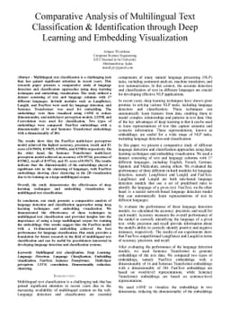 Comparative Analysis of Multilingual Text Classification &
  Identification through Deep Learning and Embedding Visualization