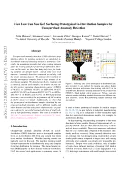 How Low Can You Go? Surfacing Prototypical In-Distribution Samples for
  Unsupervised Anomaly Detection