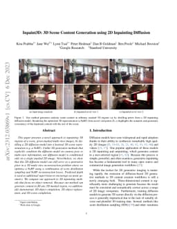 Inpaint3D: 3D Scene Content Generation using 2D Inpainting Diffusion