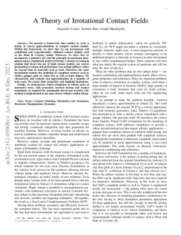A Theory of Irrotational Contact Fields