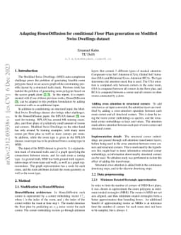 Adapting HouseDiffusion for conditional Floor Plan generation on
  Modified Swiss Dwellings dataset