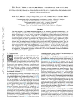 PerSival: Neural-network-based visualisation for pervasive
  continuum-mechanical simulations in musculoskeletal biomechanics