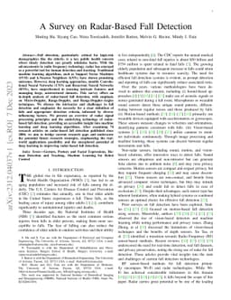 A Survey on Radar-Based Fall Detection