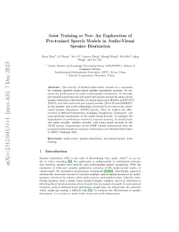 Joint Training or Not: An Exploration of Pre-trained Speech Models in
  Audio-Visual Speaker Diarization