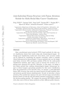Joint-Individual Fusion Structure with Fusion Attention Module for
  Multi-Modal Skin Cancer Classification