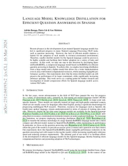 Language Model Knowledge Distillation for Efficient Question Answering
  in Spanish