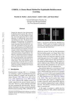 CODEX: A Cluster-Based Method for Explainable Reinforcement Learning