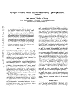 Surrogate Modelling for Sea Ice Concentration using Lightweight Neural
  Ensemble
