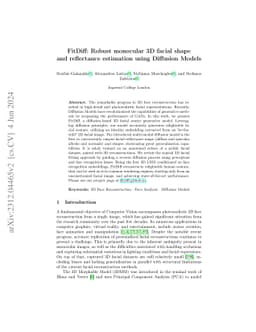 FitDiff: Robust monocular 3D facial shape and reflectance estimation using Diffusion Models