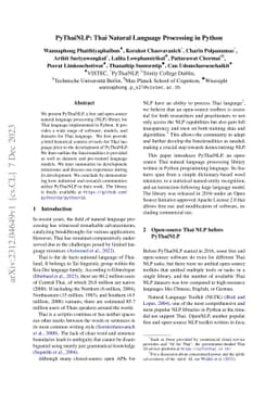PyThaiNLP: Thai Natural Language Processing in Python