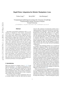 Rapid Motor Adaptation for Robotic Manipulator Arms