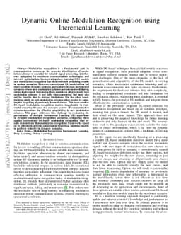 Dynamic Online Modulation Recognition using Incremental Learning