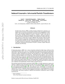 Induced Generative Adversarial Particle Transformers