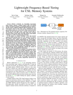 Lightweight Frequency-Based Tiering for CXL Memory Systems