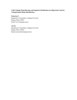 Unify Change Point Detection and Segment Classification in a Regression
  Task for Transportation Mode Identification