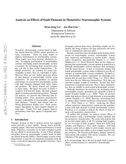 Analysis on Effects of Fault Elements in Memristive Neuromorphic Systems