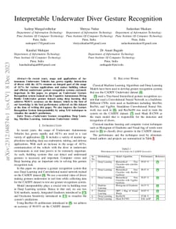 Interpretable Underwater Diver Gesture Recognition