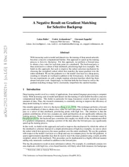 A Negative Result on Gradient Matching for Selective Backprop