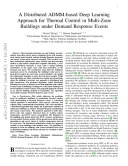 A Distributed ADMM-based Deep Learning Approach for Thermal Control in
  Multi-Zone Buildings under Demand Response Events