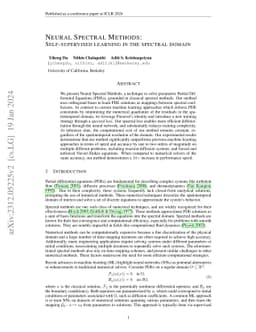 Neural Spectral Methods: Self-supervised learning in the spectral domain