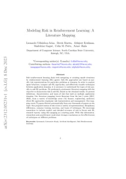 Modeling Risk in Reinforcement Learning: A Literature Mapping