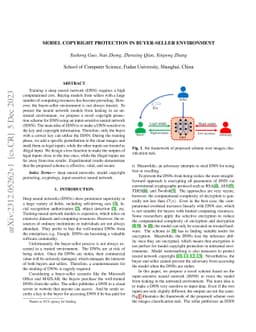 Model Copyright Protection in Buyer-seller Environment