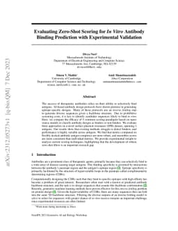 Evaluating Zero-Shot Scoring for In Vitro Antibody Binding Prediction
  with Experimental Validation